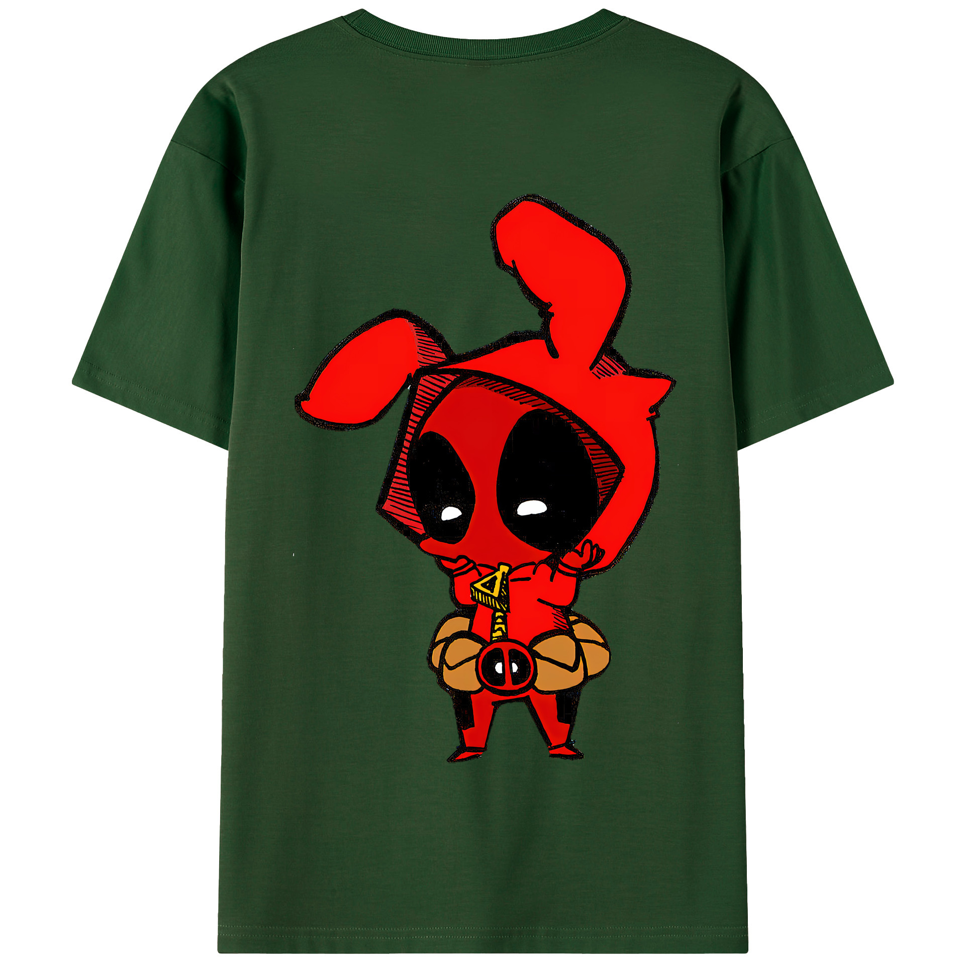 （画像用） Deadpool デッドプール 綿100％半袖Tシャツ（背面プリント）